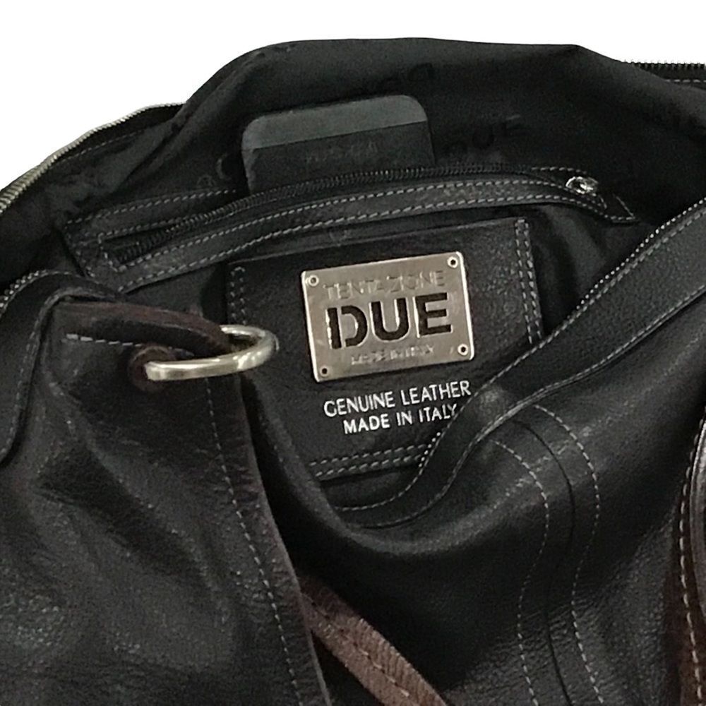 Black Leather Shoulder Bag, Tentazione Due, Made in Italy - Picture 7 of 9